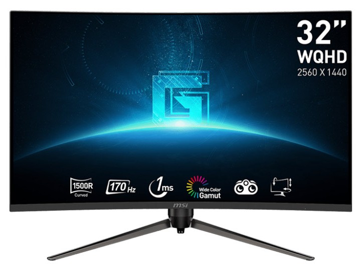 Gambar monitor gaming melengkung seri MSI Optix G menampilkan adegan game yang gelap dan atmosferis dengan bayangan gelap dan sorotan cerah, menekankan kontras tinggi pada panel VA-nya.