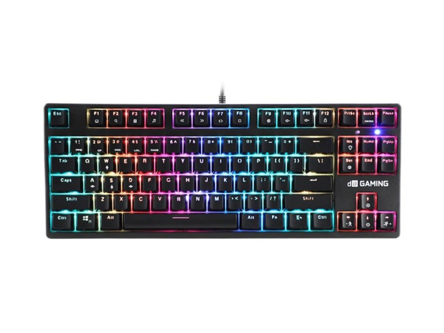 Gambar keyboard gaming dari merek lokal Indonesia yang populer, menampilkan desain khasnya dan fitur-fitur yang mungkin dilokalkan, dengan penekanan pada konstruksi yang kokoh.
