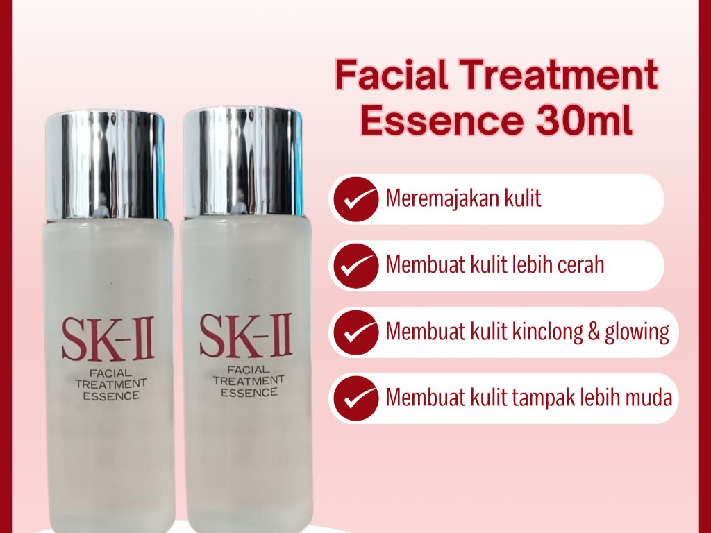 Gambar tube SK-II Facial Treatment Cleanser dengan estetika merah dan putih khasnya, menonjolkan kemewahan dan manfaat anti-penuaan, 
