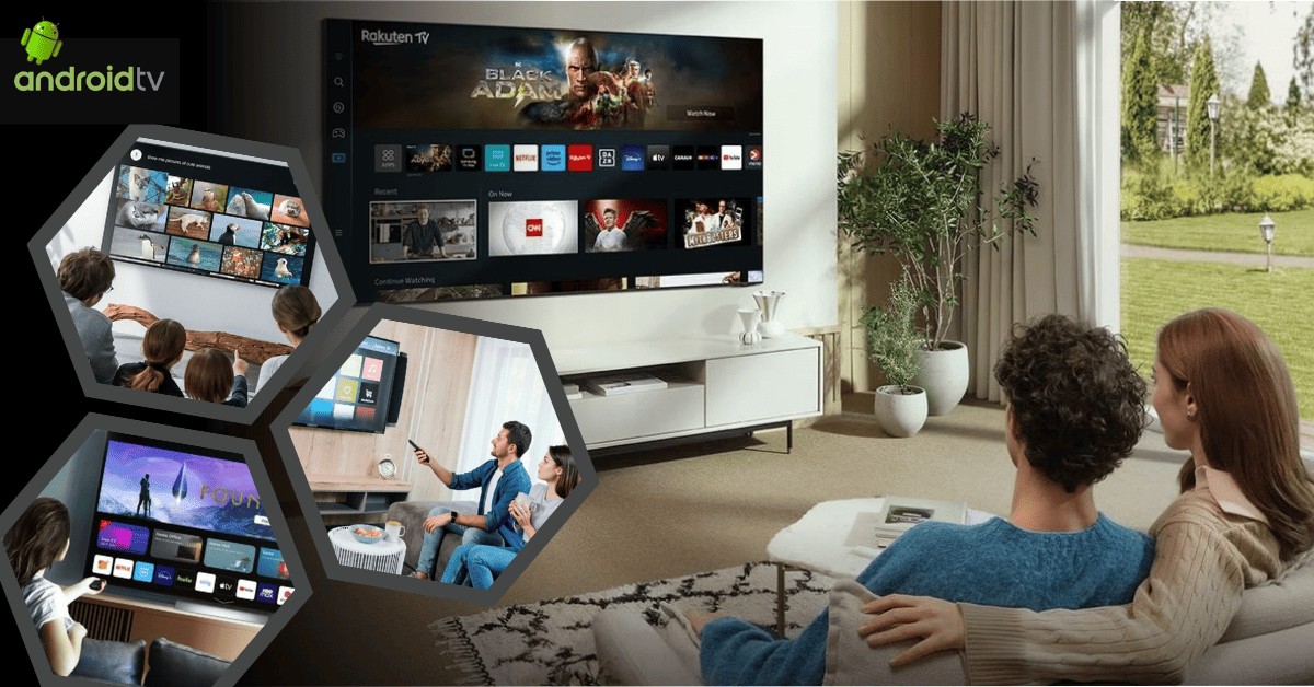  Antarmuka Smart TV dengan berbagai aplikasi hiburan