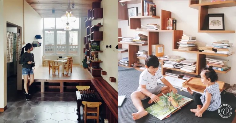 Seorang solo traveler sedang membaca buku di cafe yang cozy di Bandung.