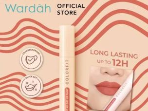 Gambar tube Wardah Colorfit Last All Day Lip Paint dengan desain Wardah minimalis dan modern khasnya, menonjolkan hasil akhir satin yang nyaman