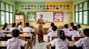 Gambar sekelompok siswa berdiskusi etika dalam sebuah lingkaran, menunjukkan interaksi positif dan refleksi.