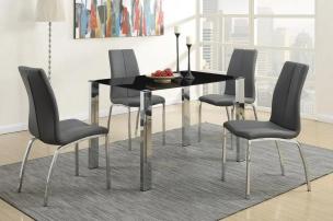 Set meja makan dengan kursi ergonomis berwarna netral